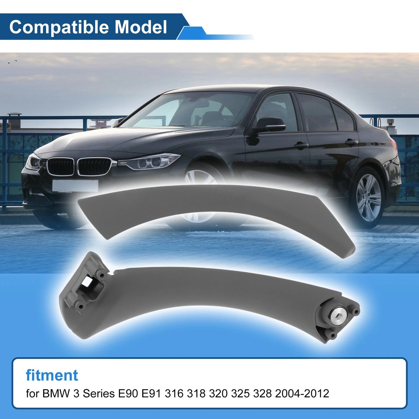 Inner Door Panel Handle Gray for BMW 3 Series E90 E91 (2004-2012)