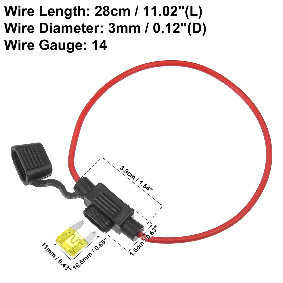 20 x DC 12V Car ATC Blade Style Mini Fuse Holder with 20A Mini Fuse