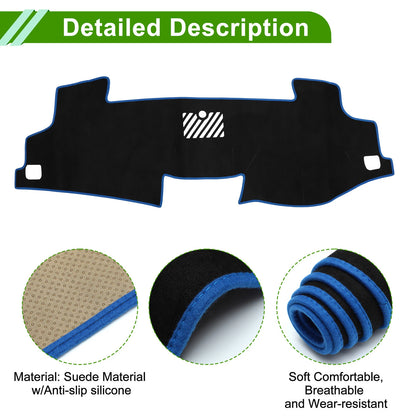 Dashboard Cover Mat for Toyota Camry 2017-2024 Sun Protector Black Blue