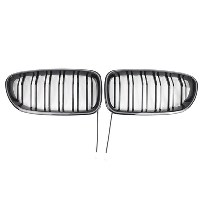 Glossy Black Front Kidney Grille with Light Strip for BMW 5-Series (2010-2016)