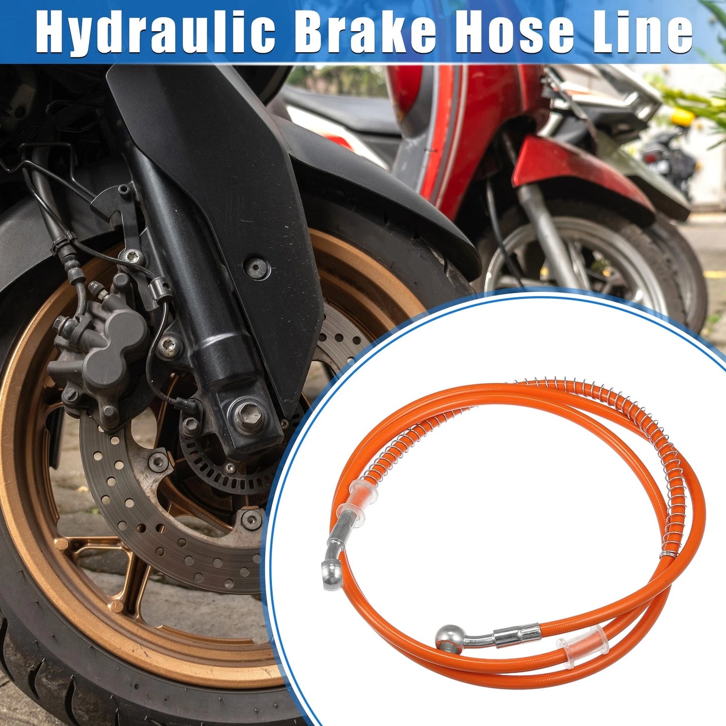 Hydraulic Brake Hose Line Pipeline 10mm Orange for Motorcycle