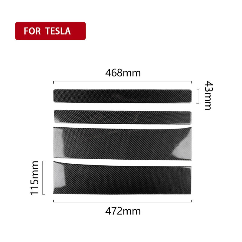 4pcs Carbon Fiber Door Welcome Sill Pedal Cover Scuff Trim fit for Tesla Model X