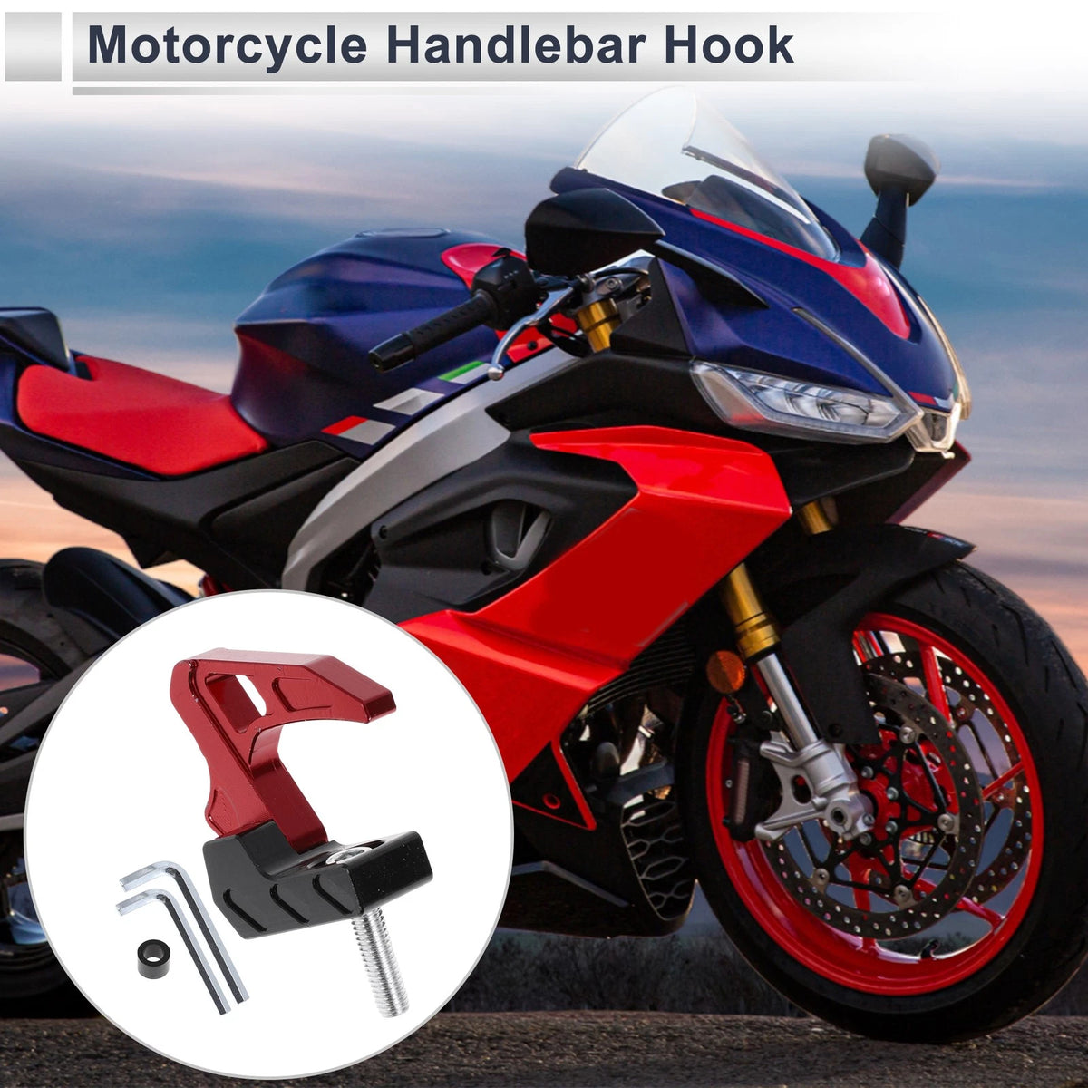 Square Aluminum Alloy Motorcycle Hanging Hook 50mm Length 1 Set for Motorcycle