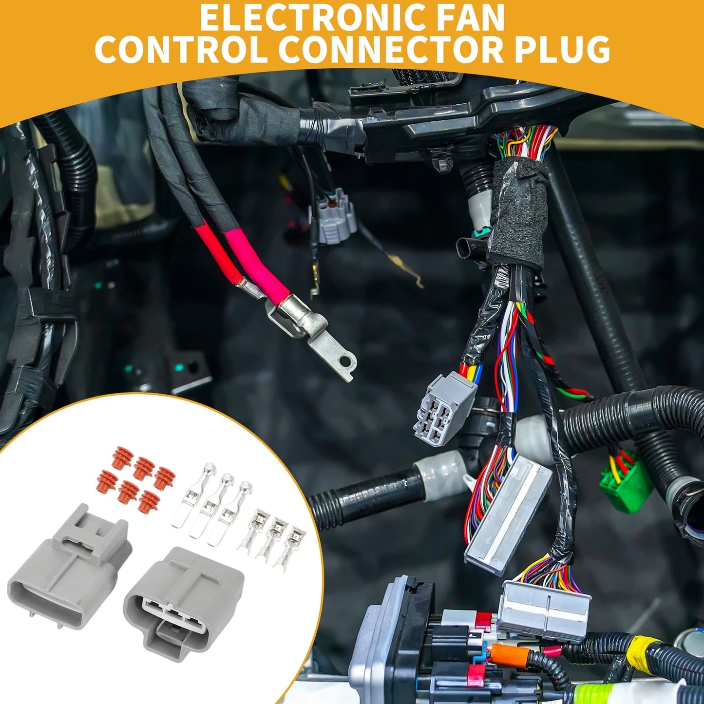 3-Pin Electronic Fan Control Connector Plug 1x for Toyota