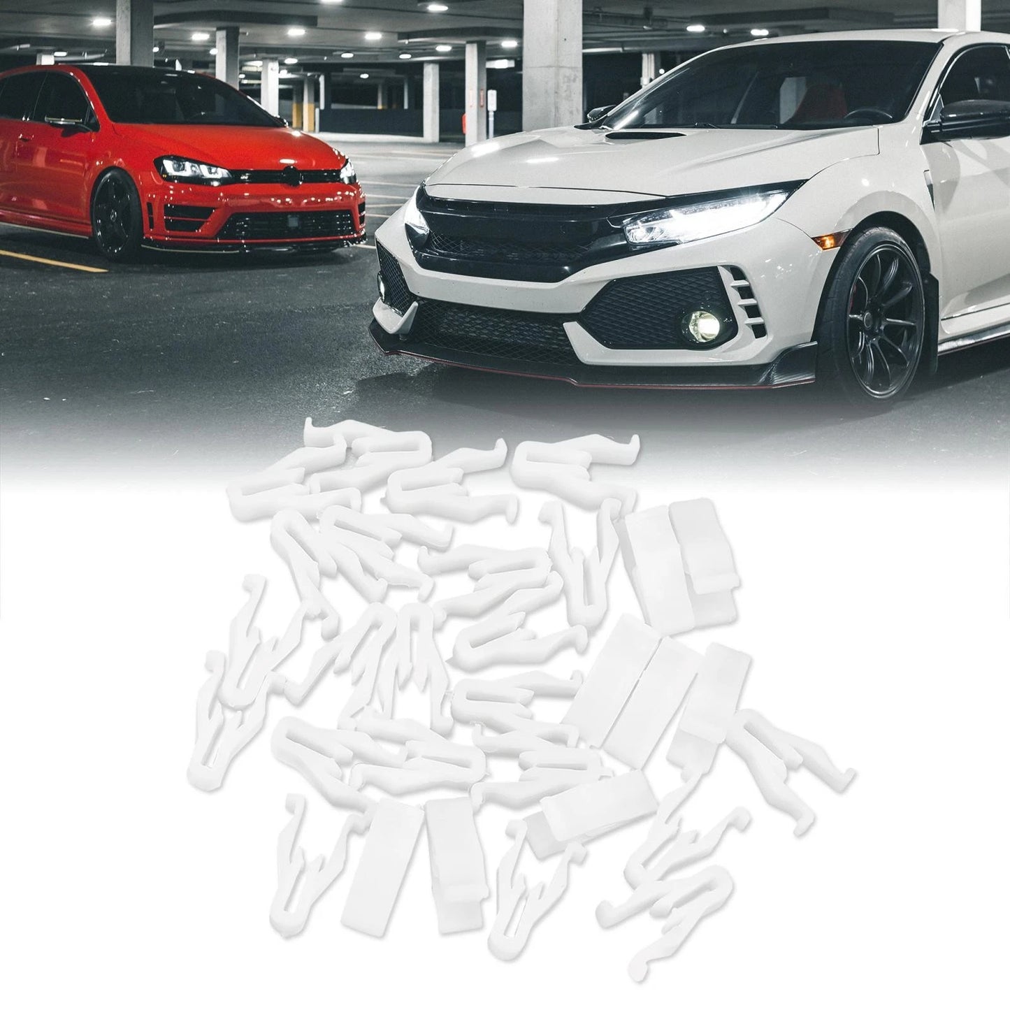 30pcs White Plastic Nylon Switch Bezel Clip for Toyota for Lexus
