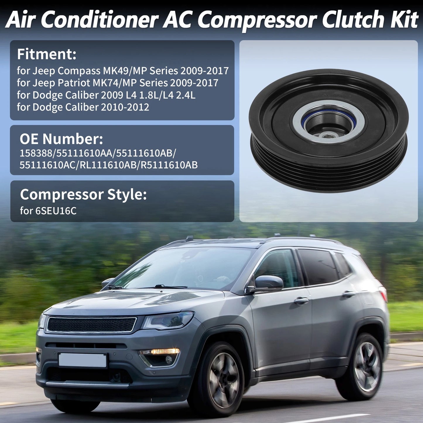 Air Conditioner AC Compressor Clutch for Jeep Compass Patriot for Dodge Caliber