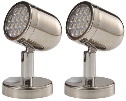 12V LED Bunk Reading Lights Stainless Steel 154 Lumen for Boat/Marine