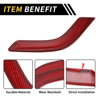 Red Carbon Fiber Front Rear Door Handle Panel Bezel Cover Trims for Jeep