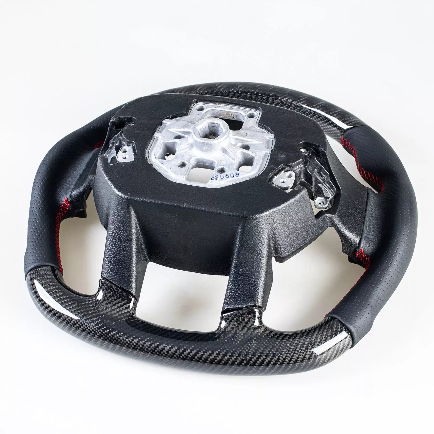 Carbon Flat Bottom Leather Steering Wheel for Ford F150 F250 F350 F450 (15-22)