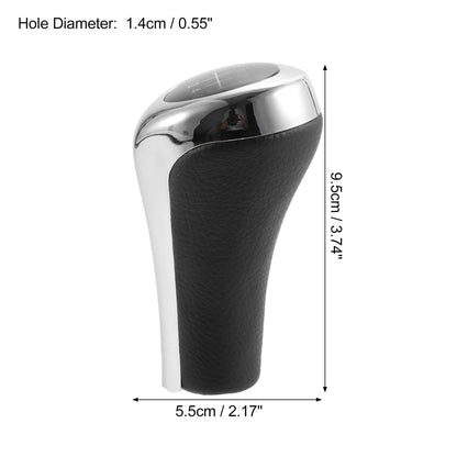 6 Speed Manual Shift Knob for BMW X1 E84 Faux Leather Black Silver Tone