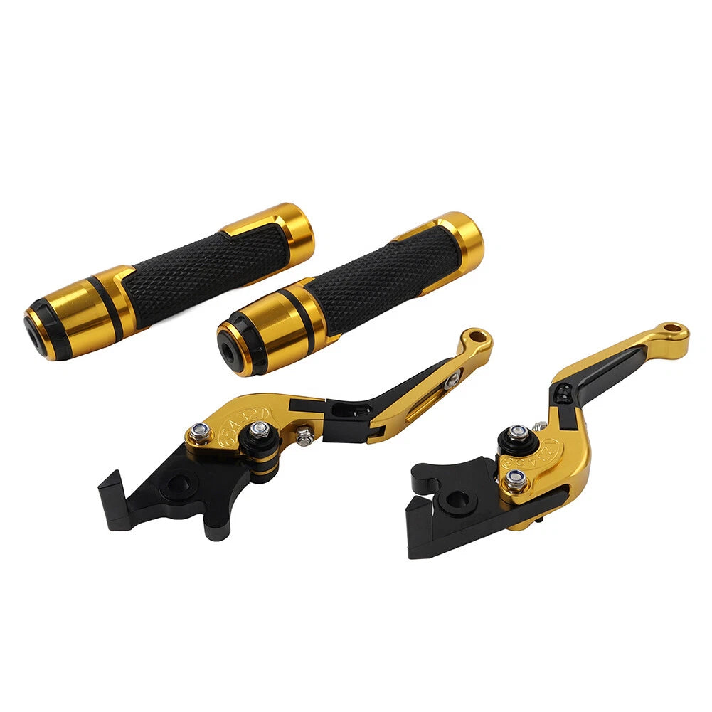 Gold Extendable Brake Clutch Levers & Handlebar Grips for BMW C650GT C600 (2012-2018)