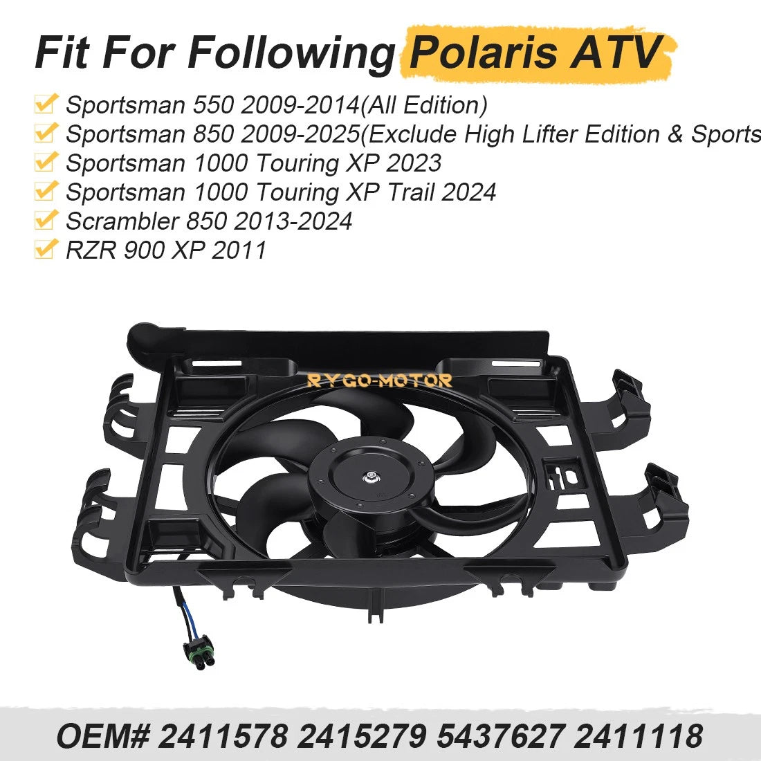 Radiator Cooling FAN for Polaris Scrambler 850 (2013–2024)