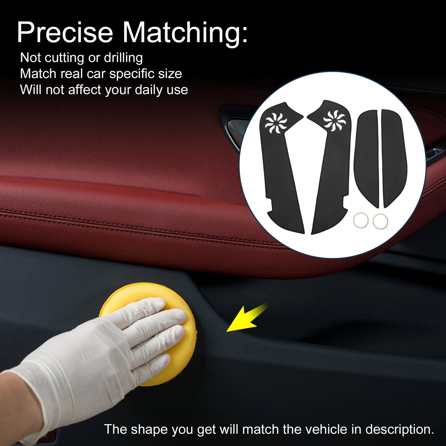Car Door Anti Kick Pad Sticker Protector 1 Set for Toyota Corolla (2014–2019)