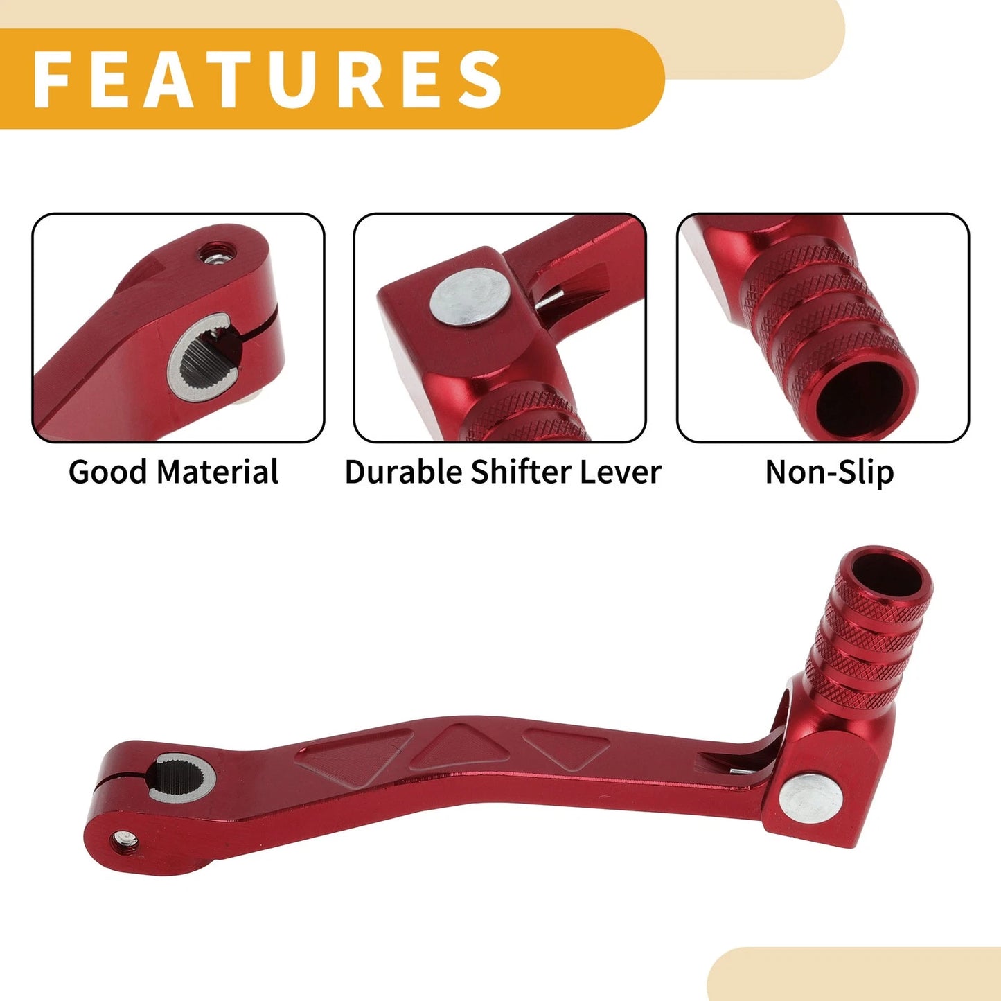 Folding Motorcycle Gear Shifter Lever for Apollo BBR Red