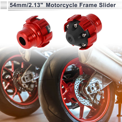 15.6mm Aluminum Alloy Motorcycle Slider Frame 2 x Red for Make Model