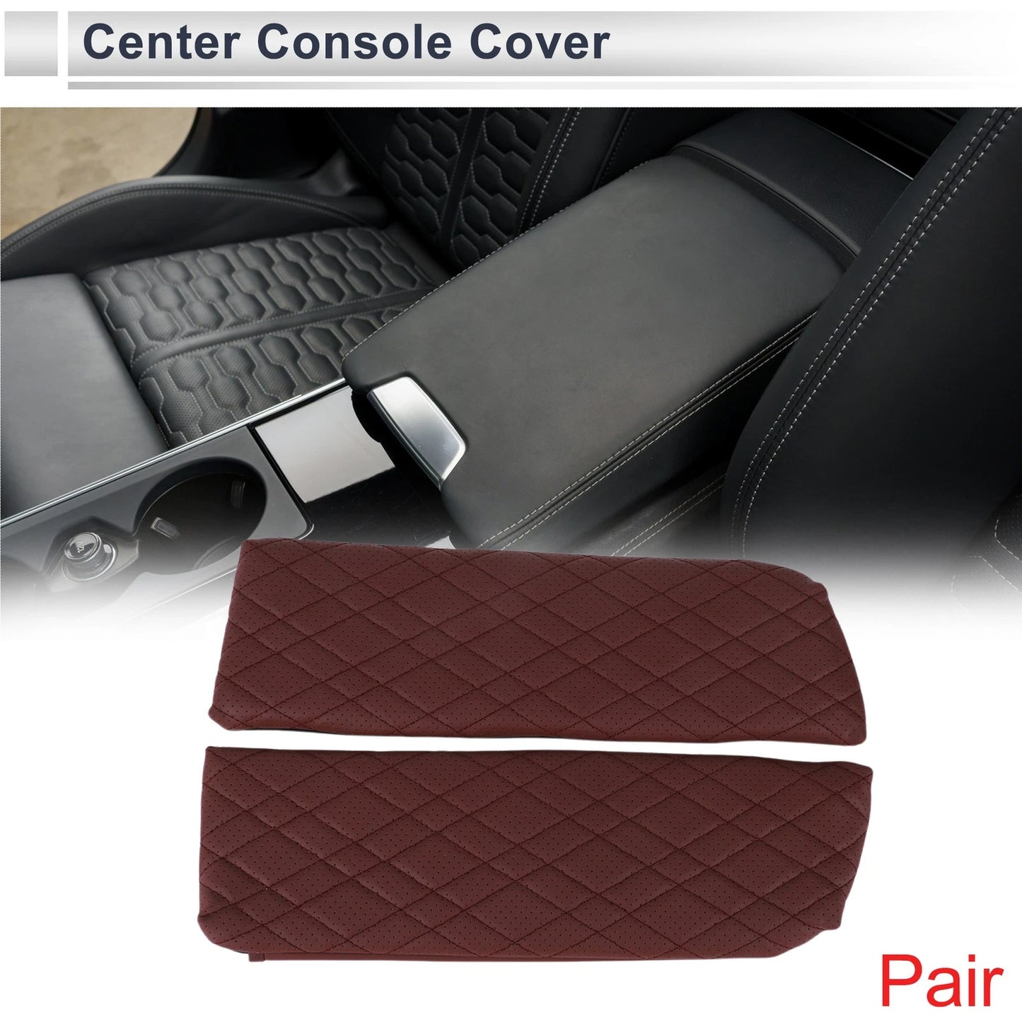 Car Center Console Cover for BMW X5 (2014-2018) - Red Storage Bag 1 Pair
