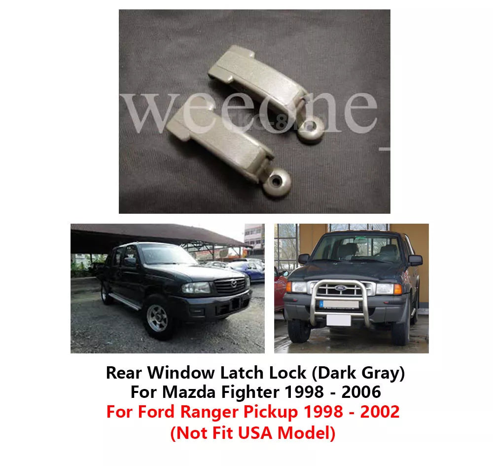 2 x Rear Window Latch Dark Gray for Mazda Fighter, Ford Ranger (1998-2006)