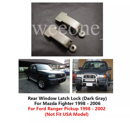 2 x Rear Window Latch Dark Gray for Mazda Fighter, Ford Ranger (1998-2006)