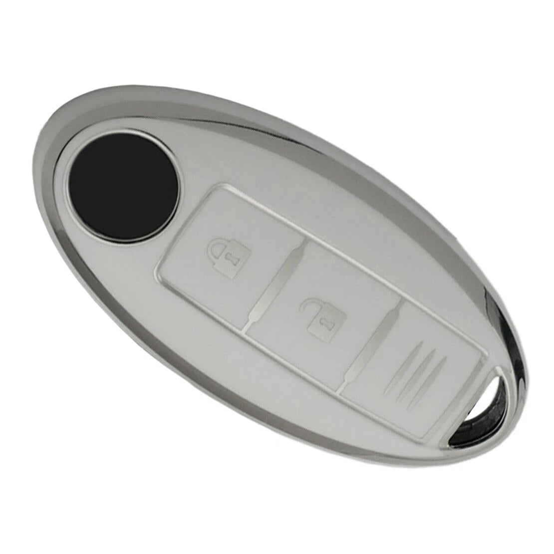 White TPU Key Cover Case for Nissan Qashqai Leaf (2013-2023)