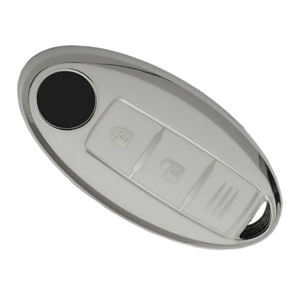 White TPU Key Cover Case for Nissan Qashqai Leaf (2013-2023)