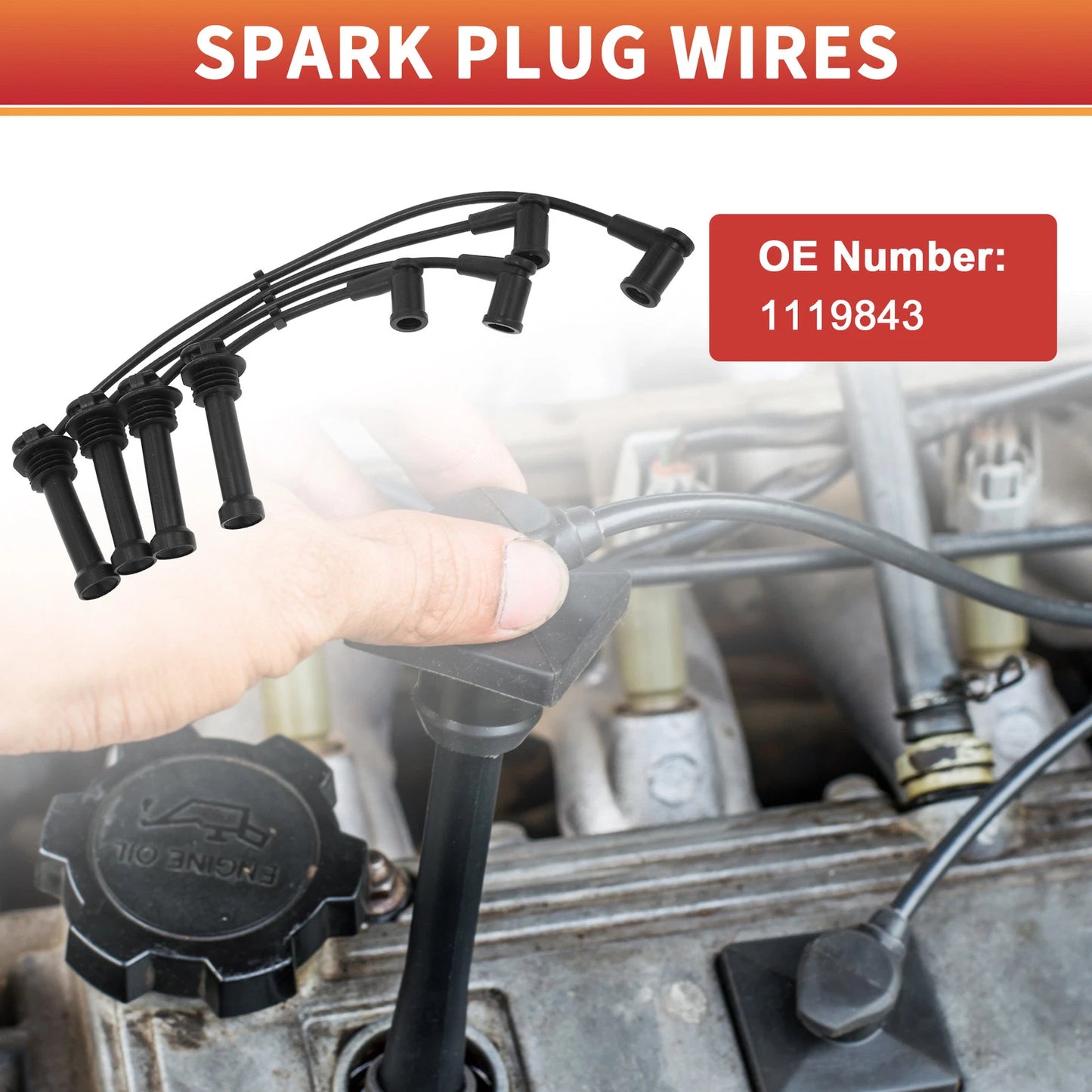 4 x Spark Plug Wire Ignition Coil Cables for Ford Mondeo III (2000-2007)