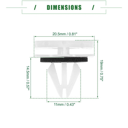 10 x White Rocker Panel Clips for Chevrolet Avalanche (2007 - 2013)
