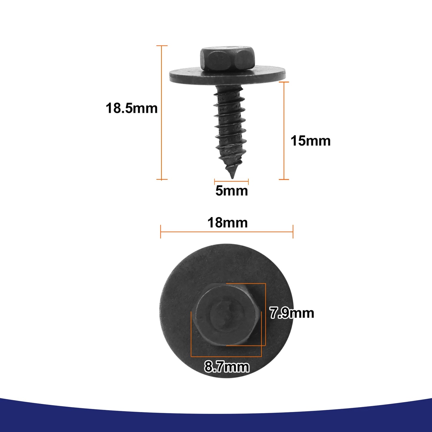 Car Screw Bolt Retainer Liner Under Cover for BMW (50 pcs)