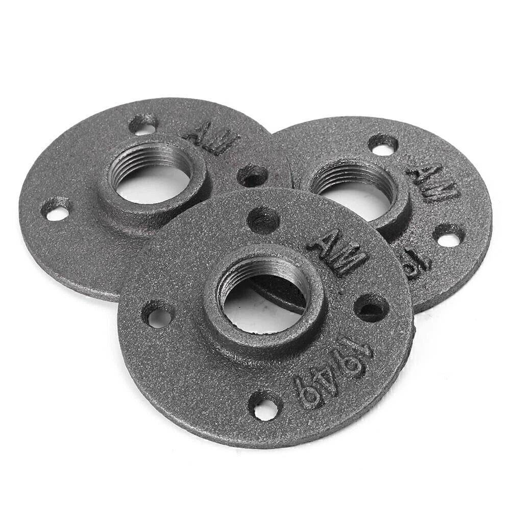10 x 3/4" Malleable Iron Floor Flange Pipe Fitting for Wall Mount (No Year)
