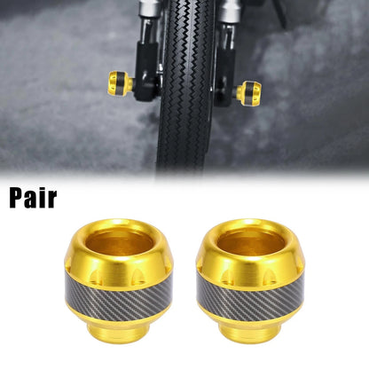 Pair 2 x Wheel Front Fork Sliders Protection Caps Gold Tone for Make Model