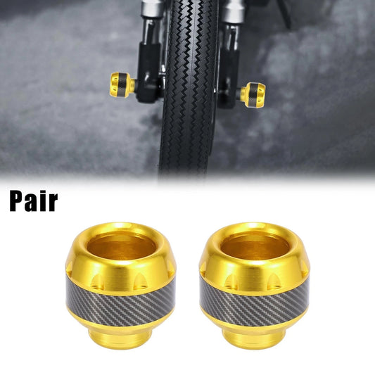 Pair 2 x Wheel Front Fork Sliders Protection Caps Gold Tone for Make Model