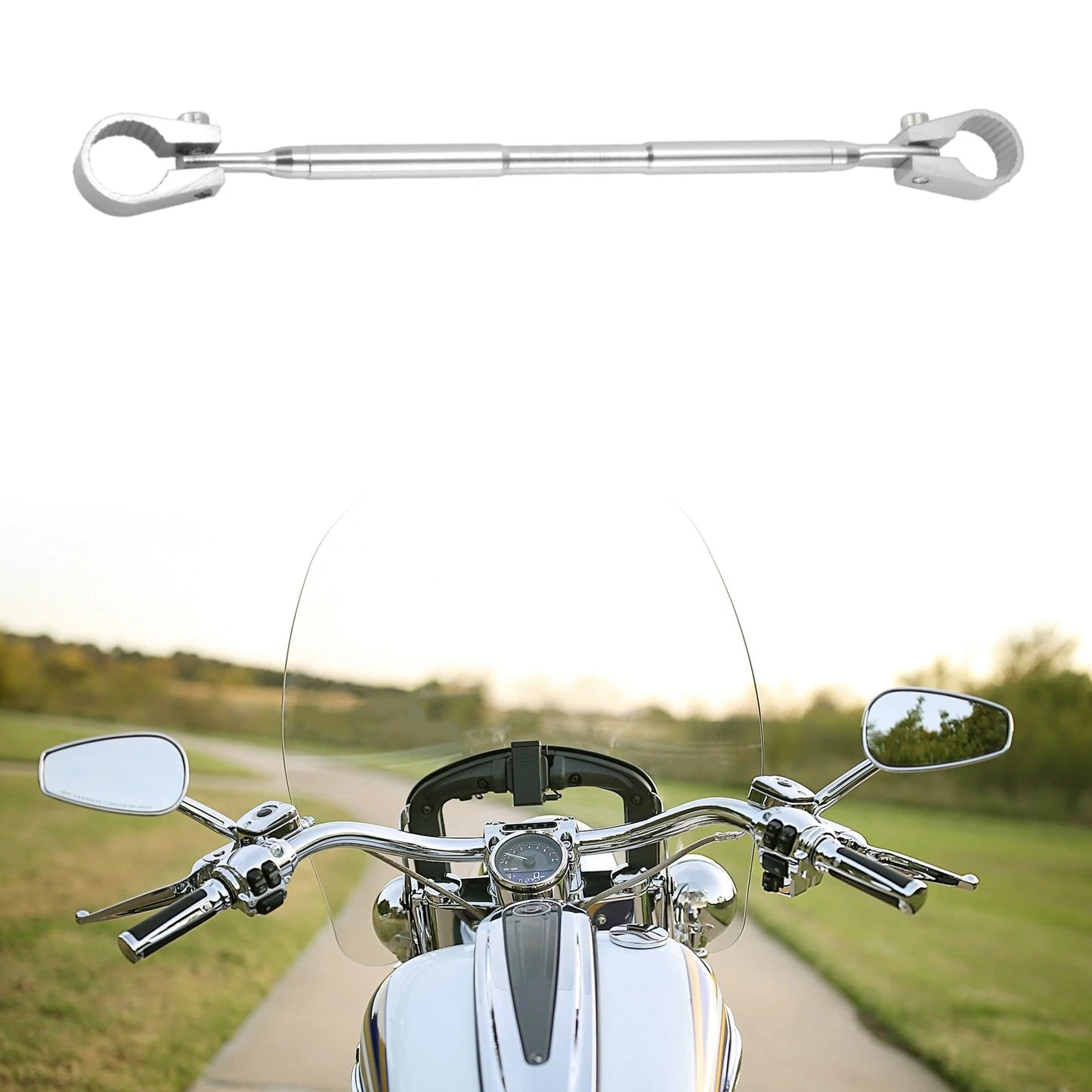 Handle Bracket 1 x Adjustable Handlebars Silver Tone for Motorcycle