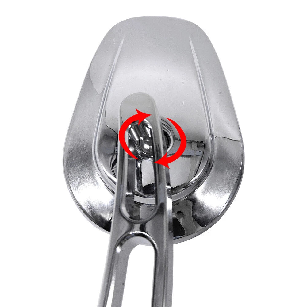 Chrome Rear-View Mirrors for Harley Road Street Glide Sportster Dyna Softail (2006-2023)