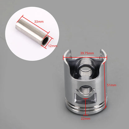 39.75mm Piston Complete Kit for Honda Dio, Tact, Cabina, Elite, Scoopy, Lead50