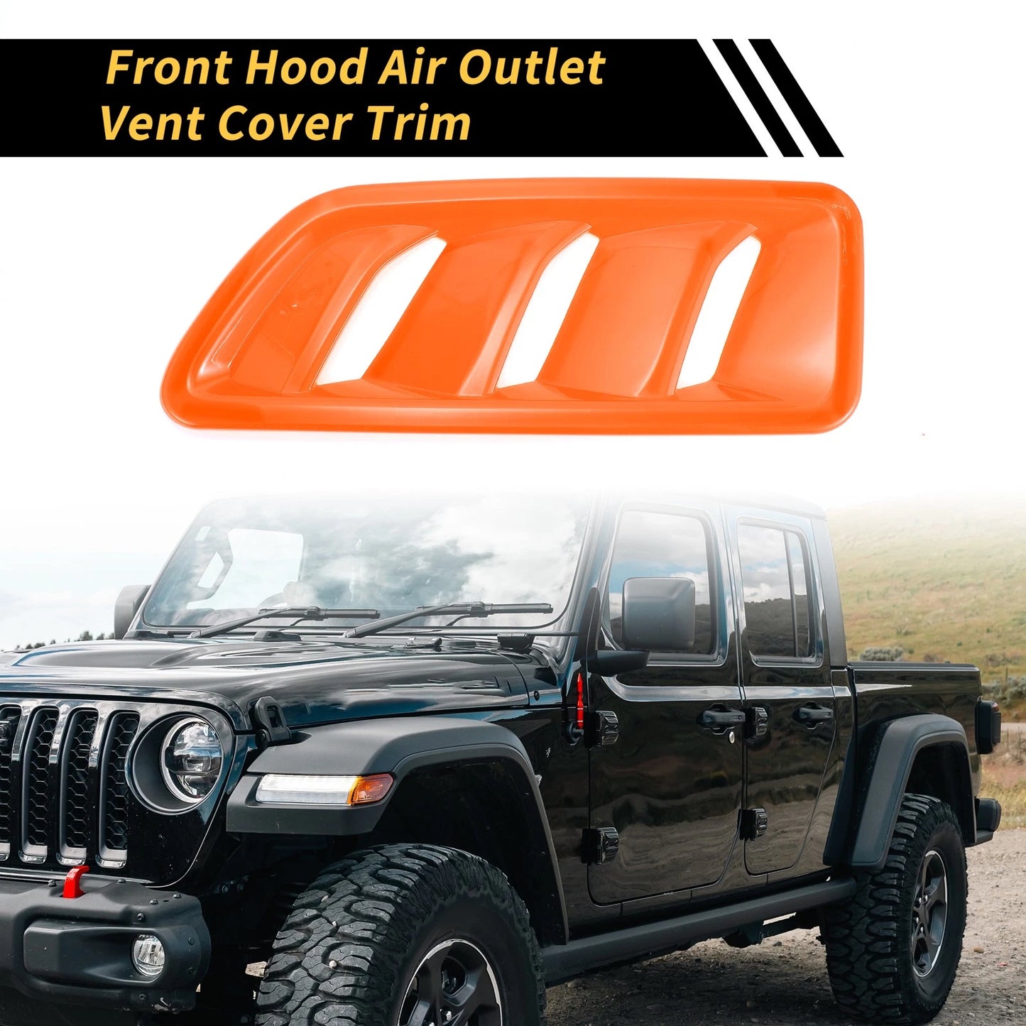 Front Hood Air Outlet Vent Cover Trim for Jeep JL JLU (2018-2024) Orange