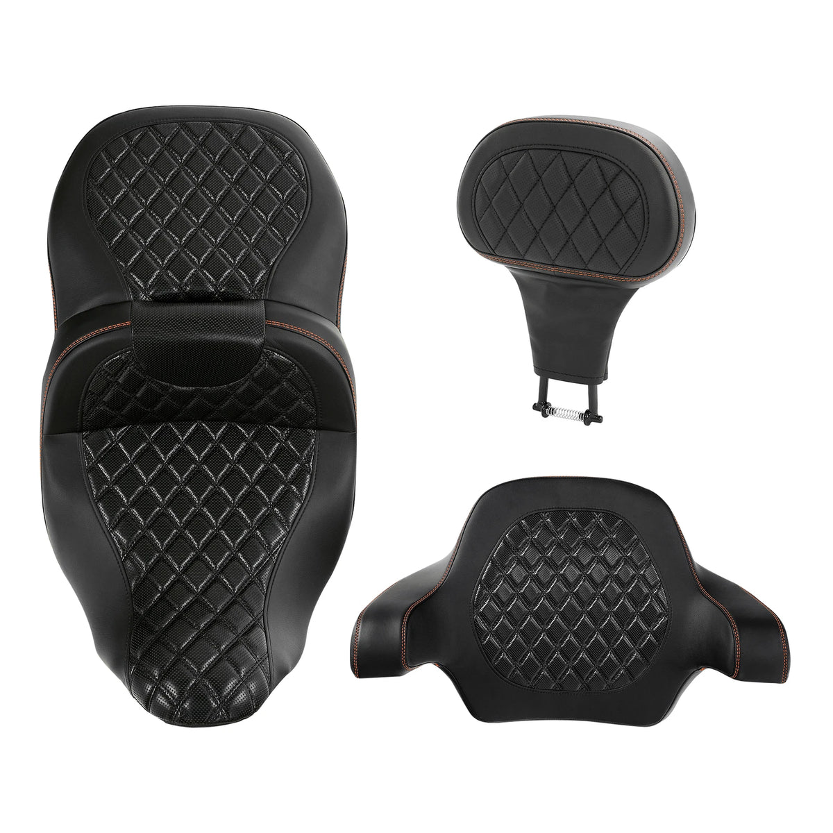 Driver Passenger Seat Backrests Pads for Harley Touring Road Glide (2014-2023)