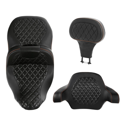 Driver Passenger Seat Backrests Pads for Harley Touring Road Glide (2014-2023)