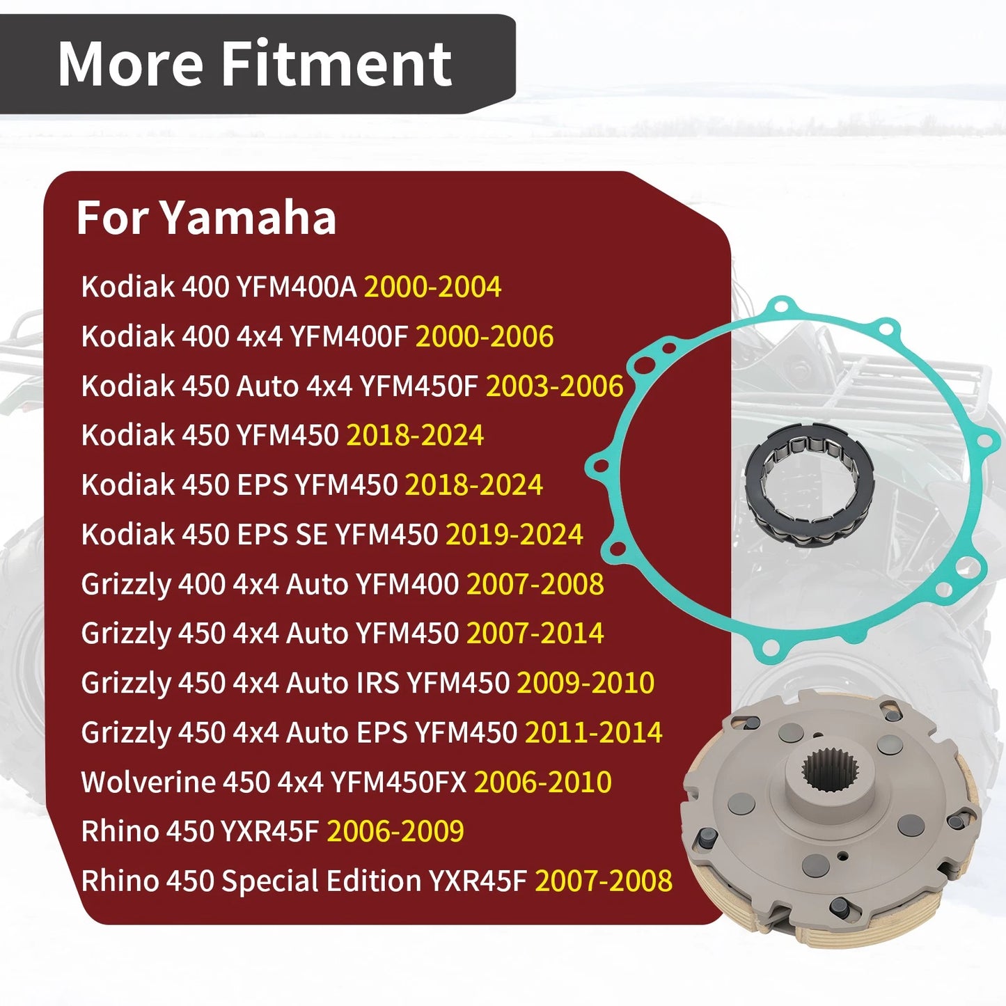 Wet Clutch Centrifugal Carrier w Bearing for Yamaha Kodiak Grizzly (2003–2009)