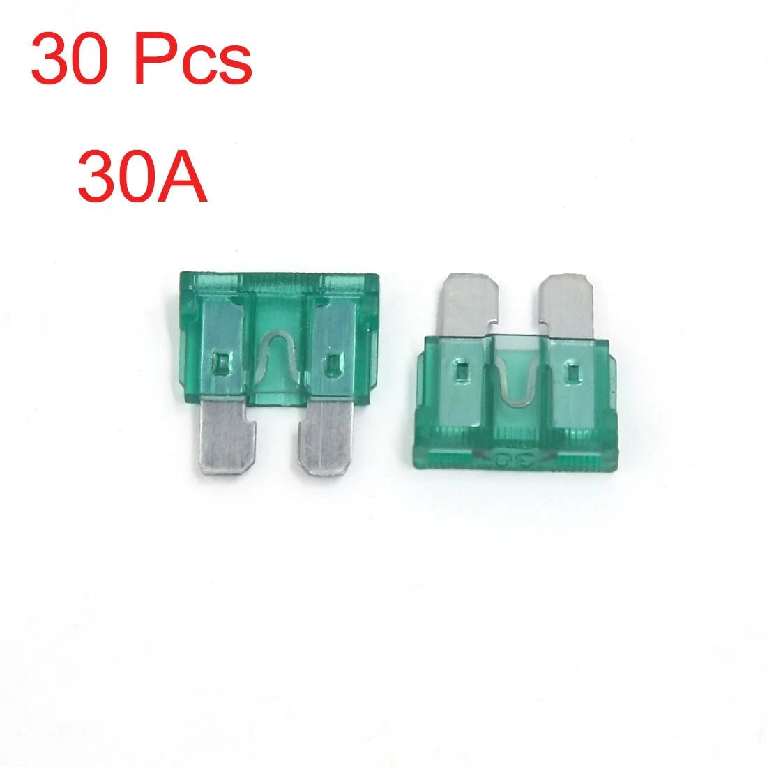 30pcs 30A Green Body Two-Pin ATO/ATC Car Fuse Blade for Truck Boat RV