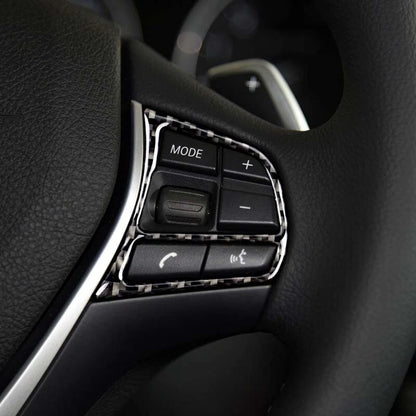 Carbon Fiber Steering Wheel Remote Button Cover Trim Fits Bmw F30 F34 Series 3