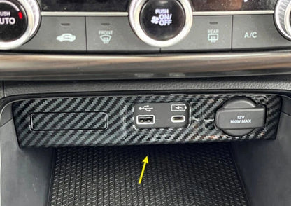 Carbon Fiber Console Cigarette Lighter USB Panel for Honda CR-V (2023–2024)