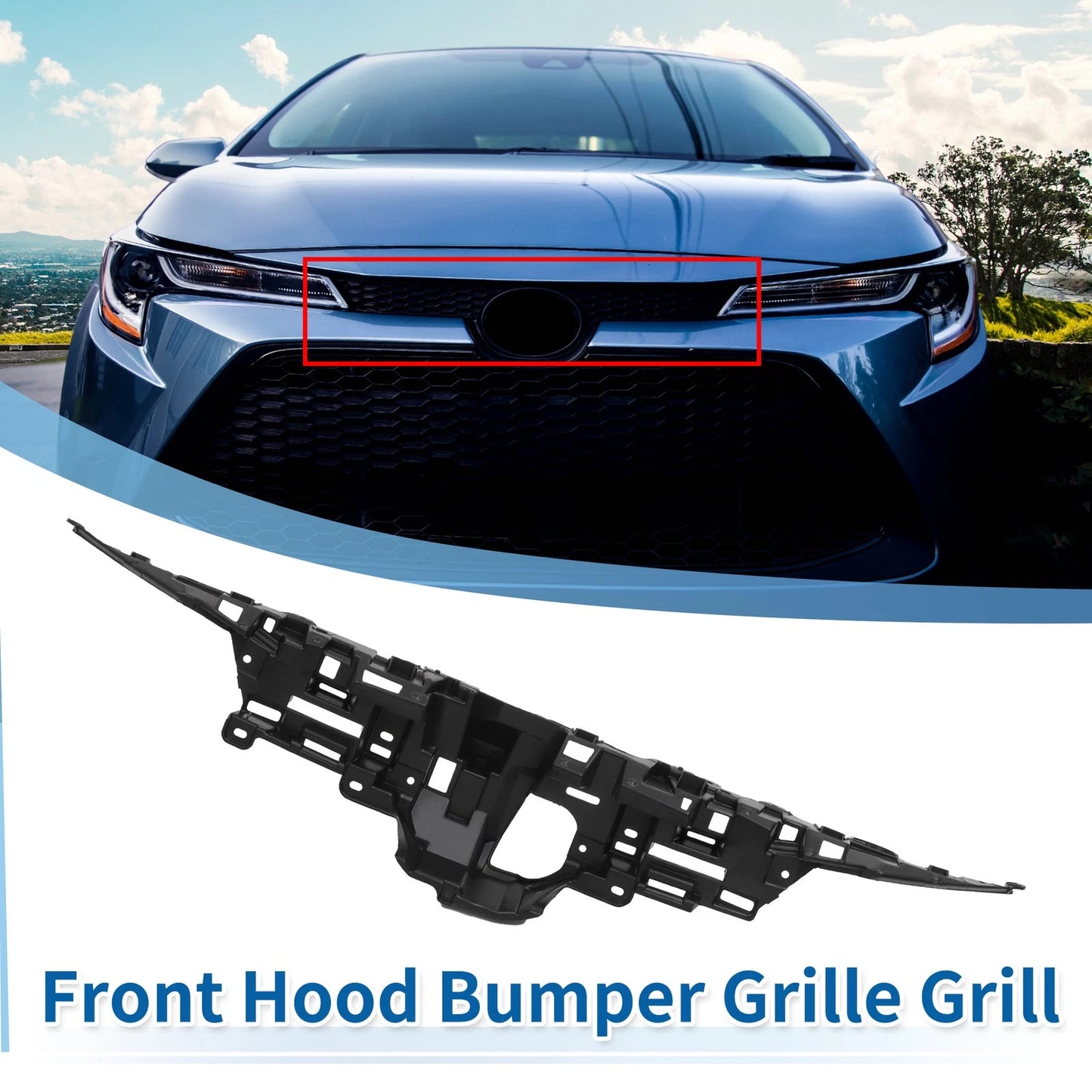 Front Hood Bumper Grille Grill for Toyota Corolla LE (2020–2022)