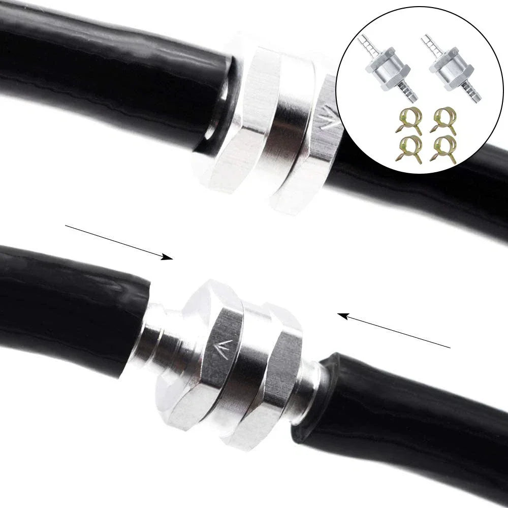 Aluminum 6mm Fuel Check Valves with 4 Clamps for Boats/Motorcycles