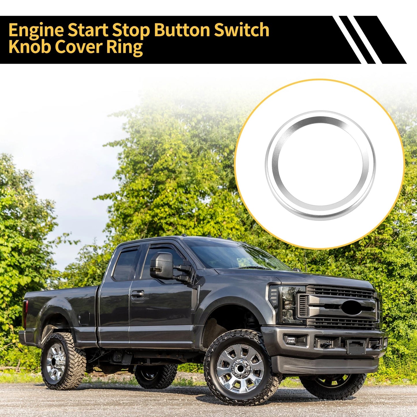 Engine Start Stop Button Cover Ring for Ford Maverick (2022) Silver Tone