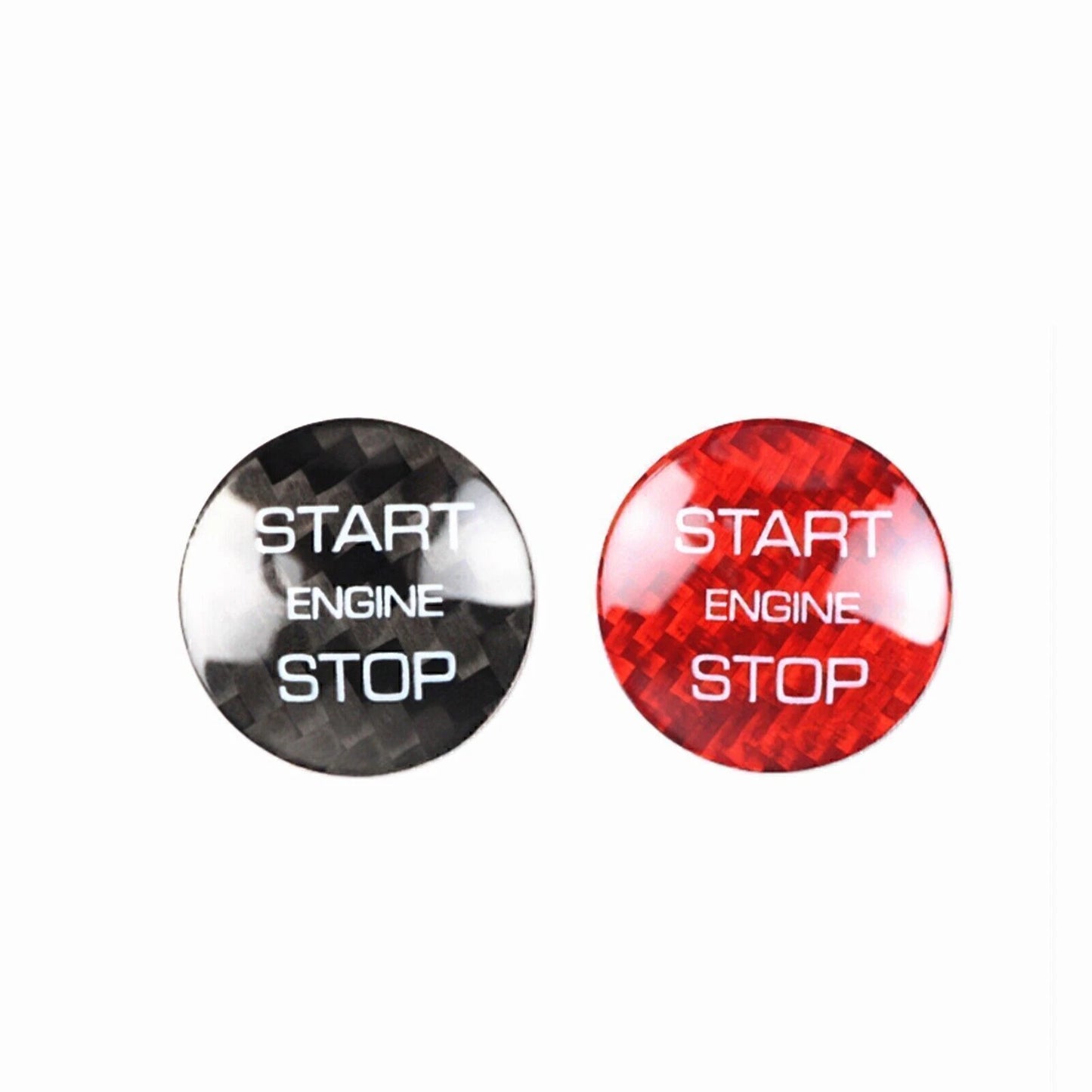 Red Carbon Fiber Engine Start Button Cap for LR Range Rover Discovery (2014-2018)