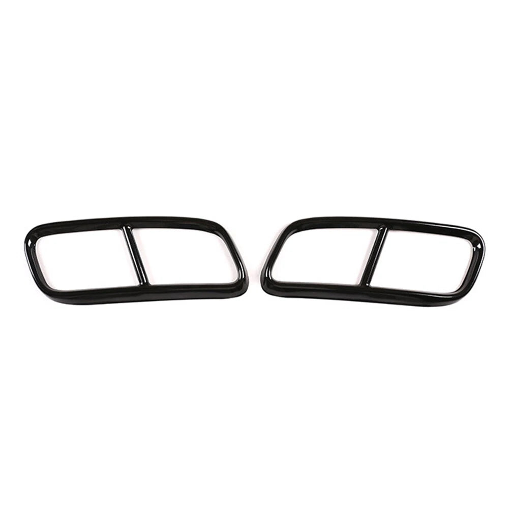 Black Rear Exhaust Muffler Tail Pipe Covers for Audi Q7 (2016-2019)