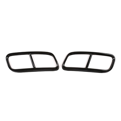 Black Rear Exhaust Muffler Tail Pipe Covers for Audi Q7 (2016-2019)