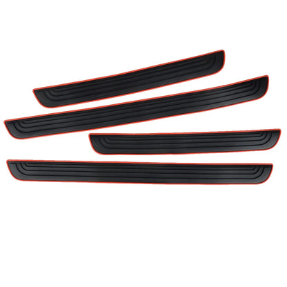 4 x Rubber Car Door Step Plate Sill Scuff Cover Protector Universal