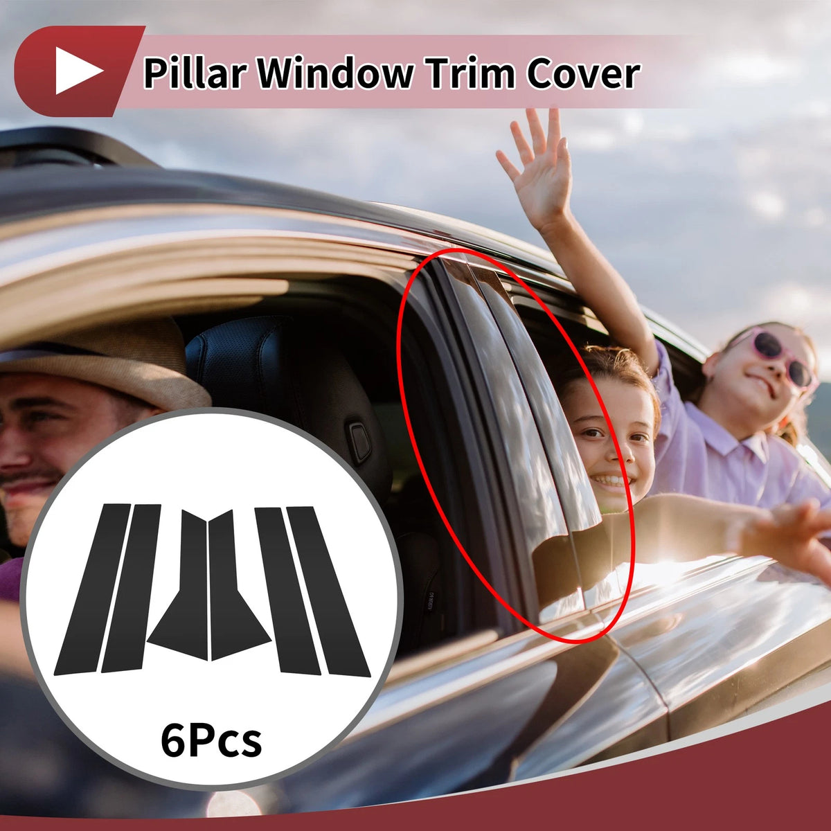 6 x Door Pillar Window Trim for Infiniti QX50 (2019-2023)
