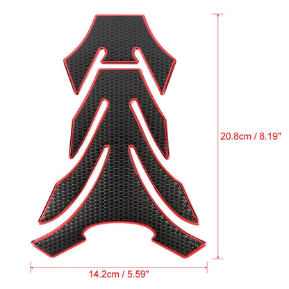 Motorcycle Fuel Tank Protector 3D PVC Rubber Pad Emblem Badge Sticker Red Decal for Motorcycle