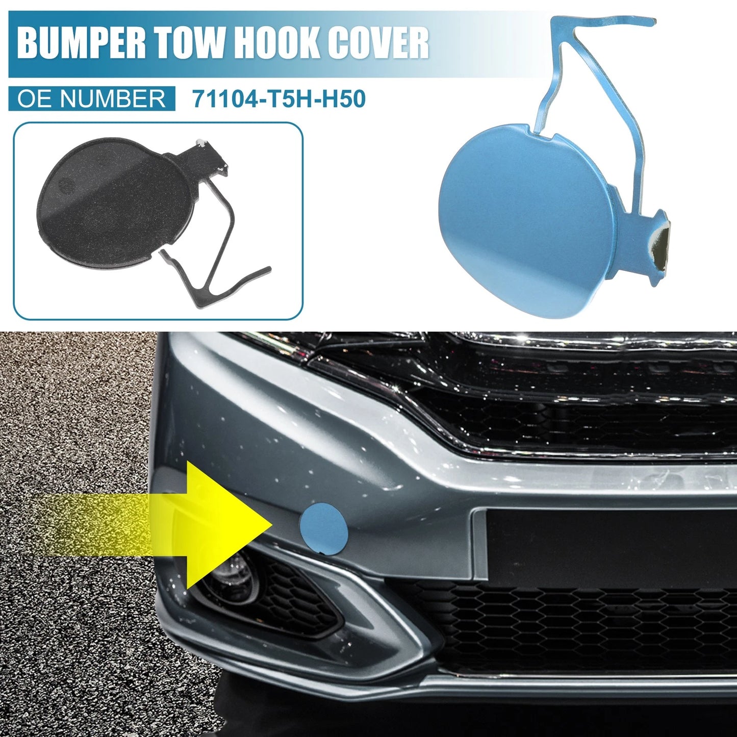 Bumper Tow Hook Cover Cap for Honda Fit (2018-2019) - Blue